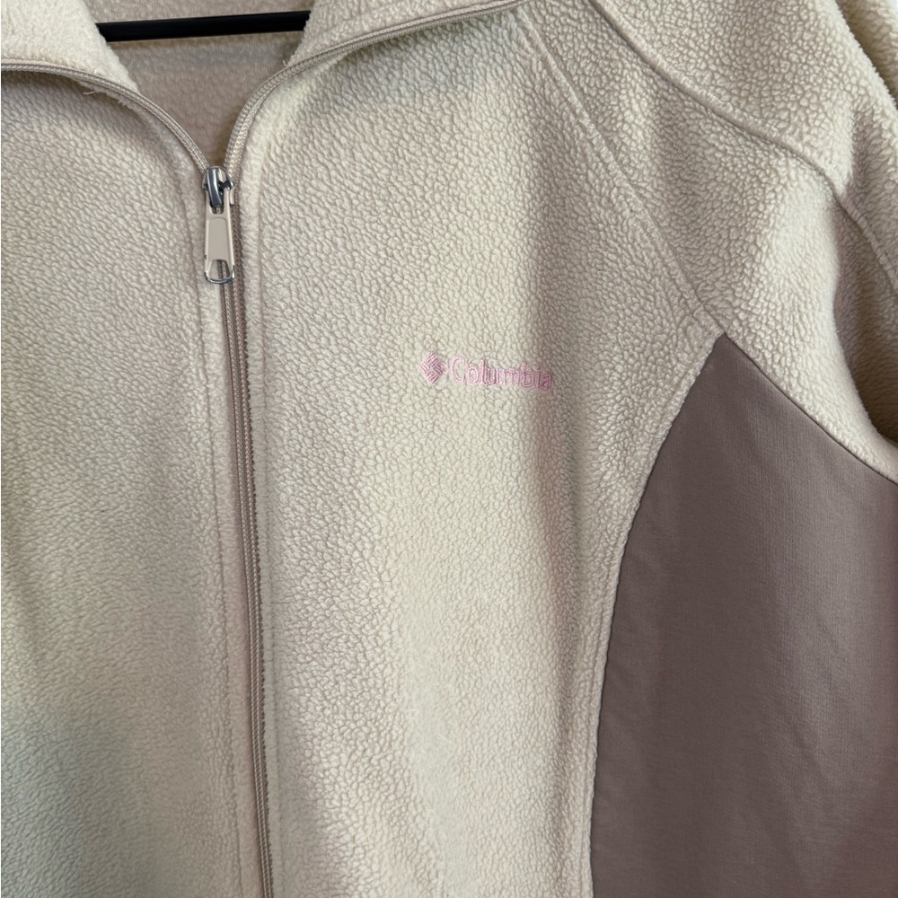 Columbia Women’s Beige Textured Zip Up‎ Jacket Size Large - Picture 4 of 11